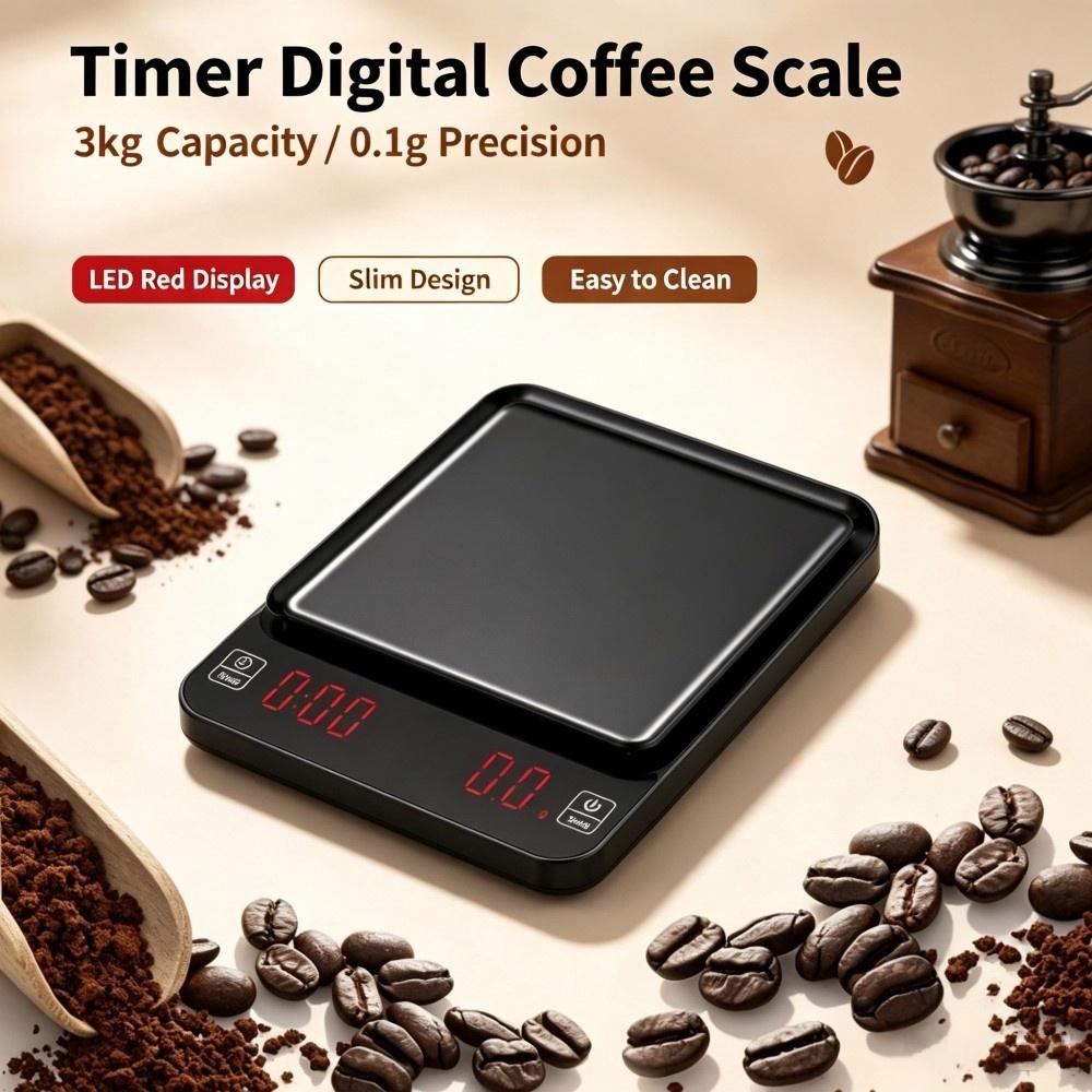 Electronics & Tech Gadgets - 3kg/0.1g High Precision Digital Coffee Scale,