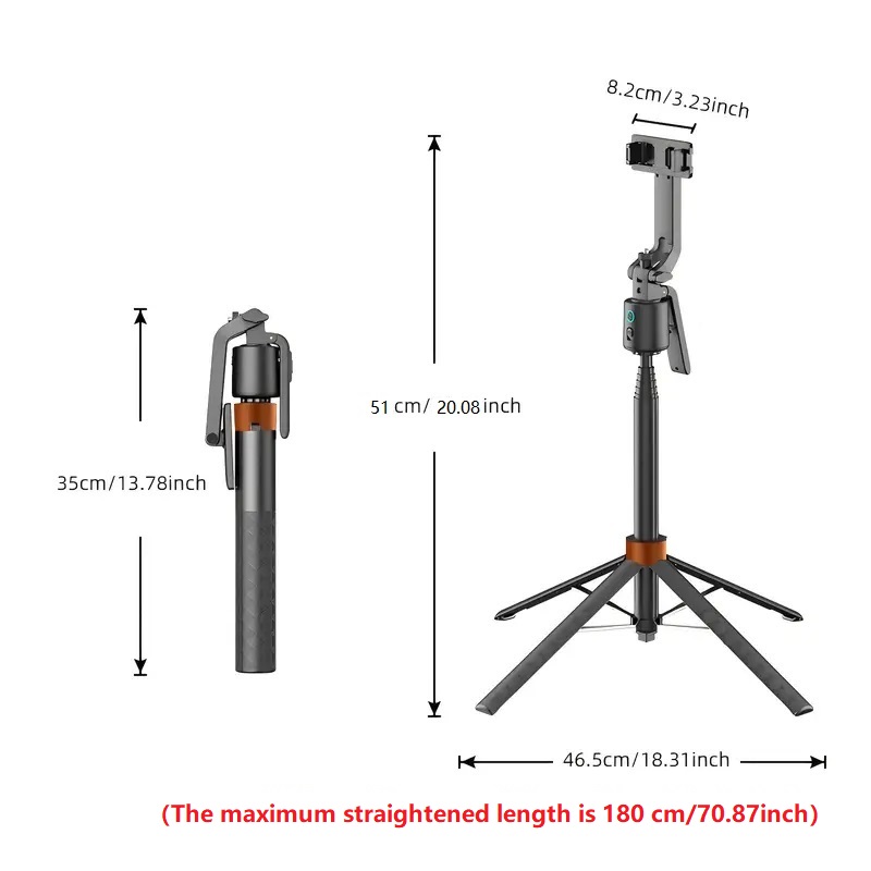 Selfie Stick Tripod Rechargeab - Auto Tracking Tripod ulasan dan harga