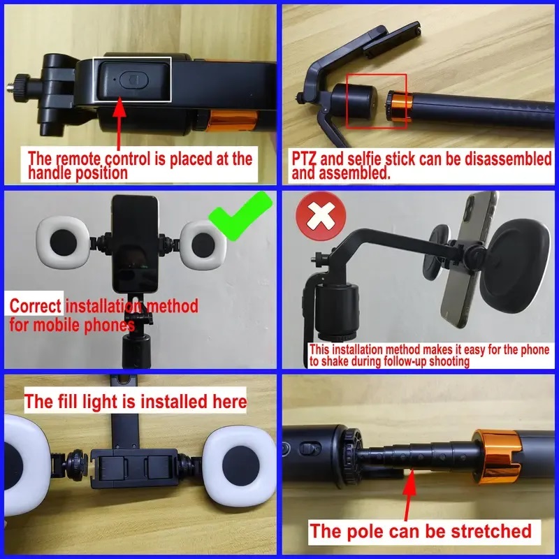 Selfie Stick Tripod Rechargeab - Auto Tracking Tripod ulasan dan harga
