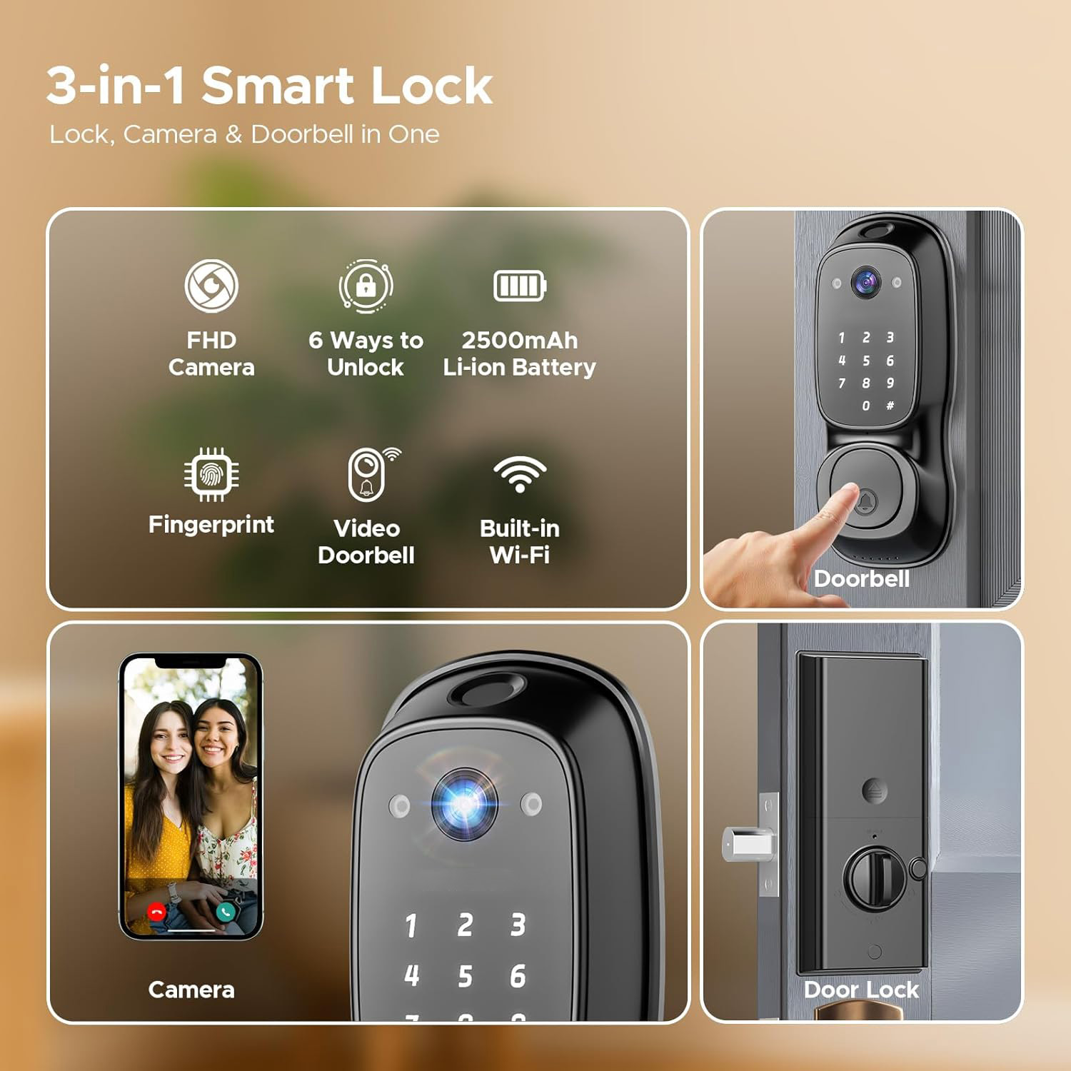 Tuya Wifi Smart Door Lock ‎Cam - Electronics & Tech Gadgets ulasan dan harga