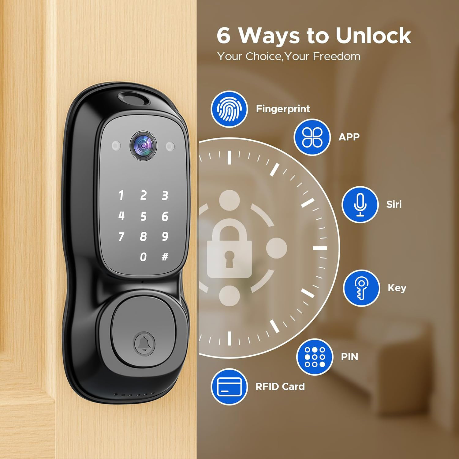 Tuya Wifi Smart Door Lock ‎Cam - Electronics & Tech Gadgets ulasan dan harga