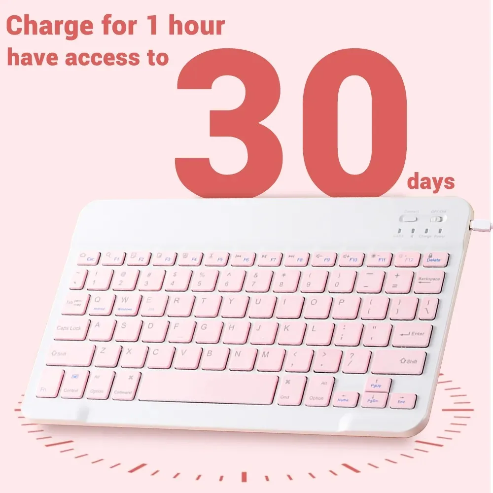 Hebrew Bluetooth Keyboard 10in - Wireless Keyboard Mini ulasan dan harga